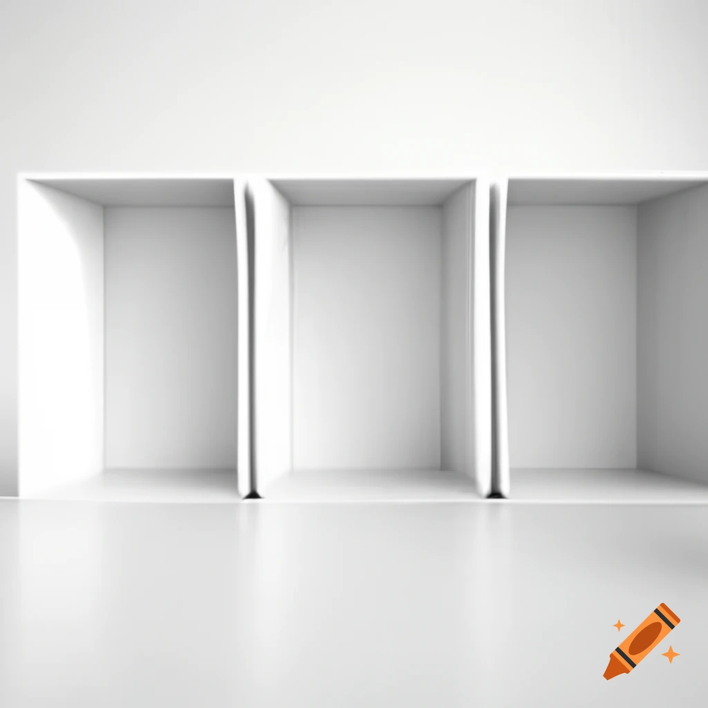 Three large empty boxes viewed from above