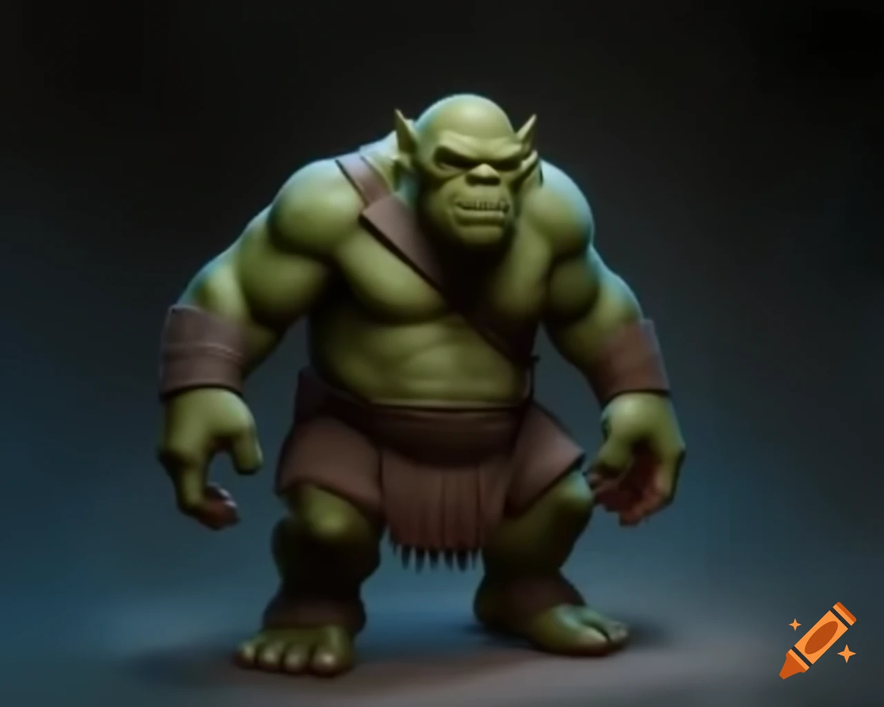 Female ogre standing in t-pose