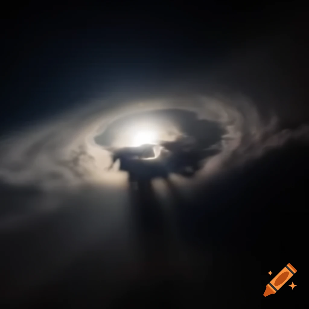 Detailed view of clouds in space with cinematic lighting