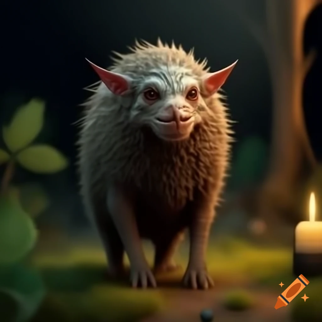 Imaginary DnD farm creature with four legs, hairy, serving as beast of burden and wool provider