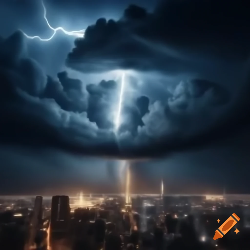 Symbolic tower in stormy night representing impending change