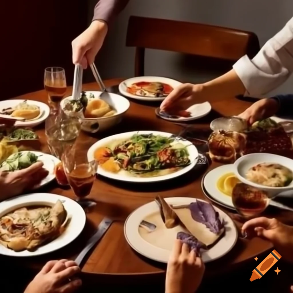 Table set with healthy dinner options