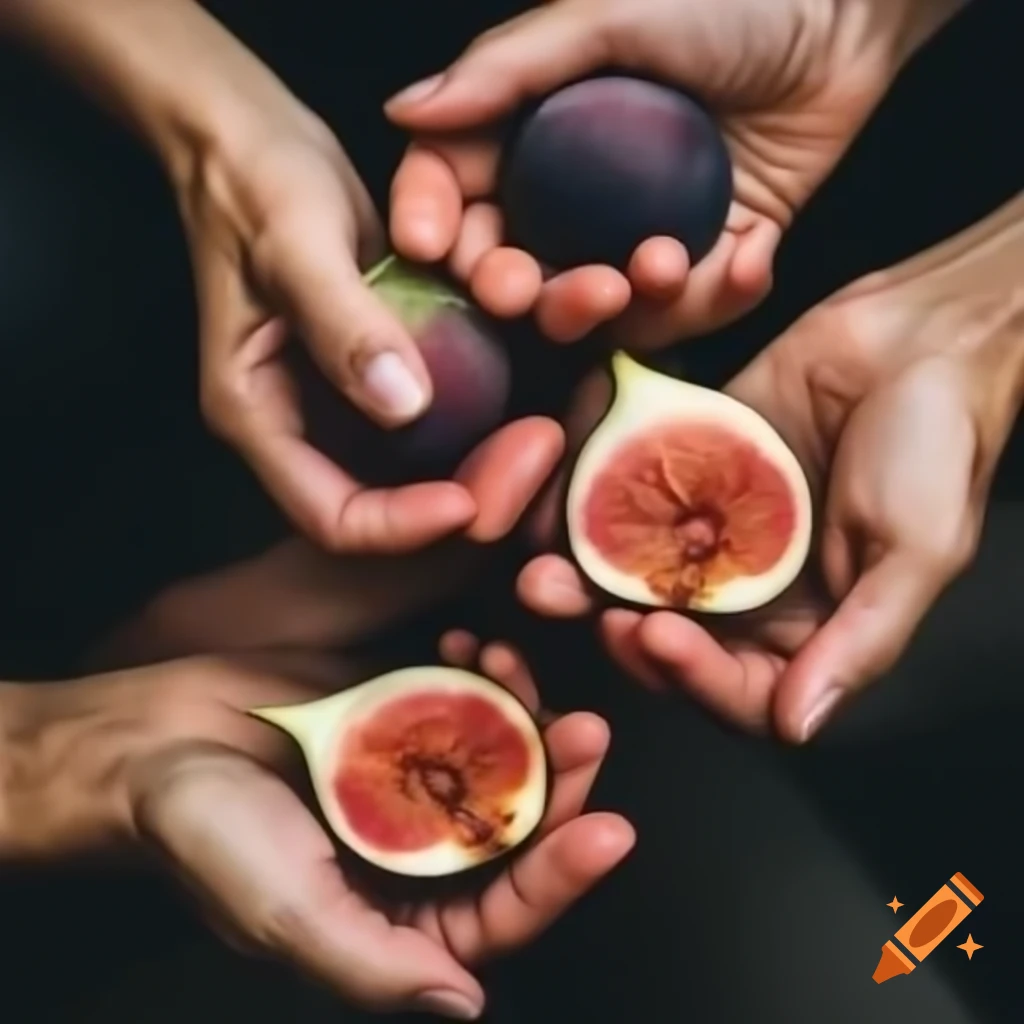 Grandma's hands preparing sweet golden figs