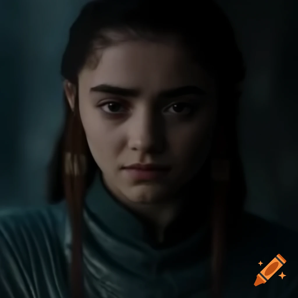 Arya stark depicted as the god of many faces representing death on craiyon