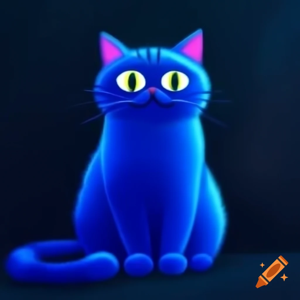 Blue cat with vivid coloration