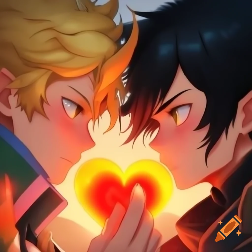 Transmale character with half blonde and half black hair inspired by Katsuki and Eijiro