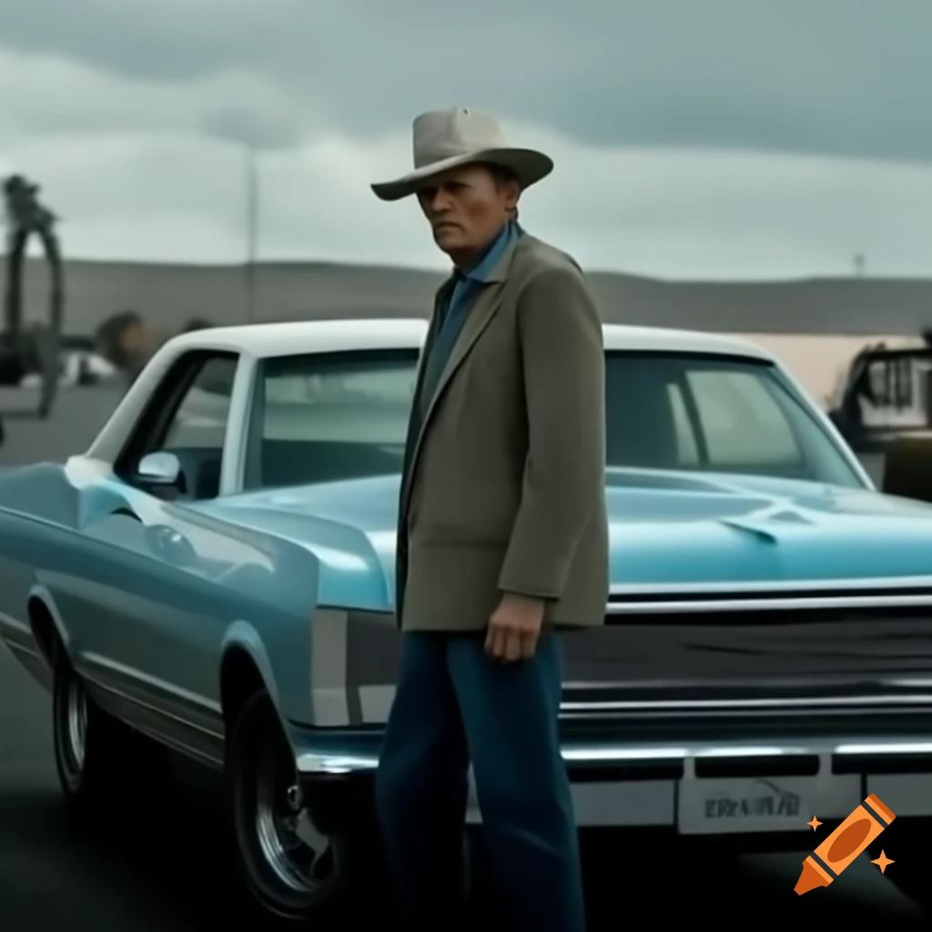 Clint Eastwood styled Ford Torino illustration