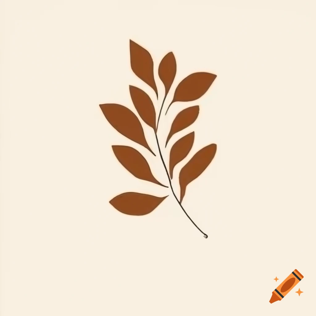 Minimalist fall art in linocut style