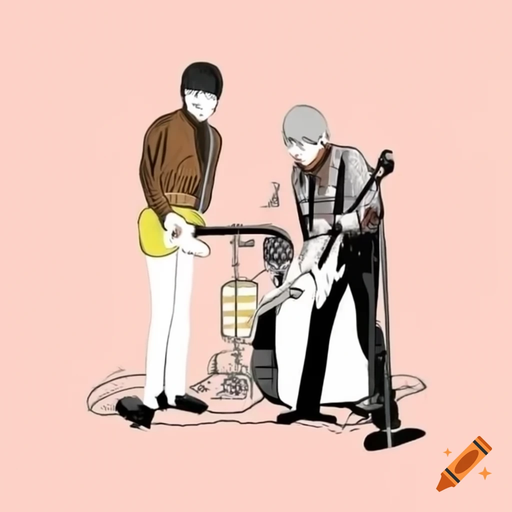 Pop art style album cover of new Beatles songs recorded post-split