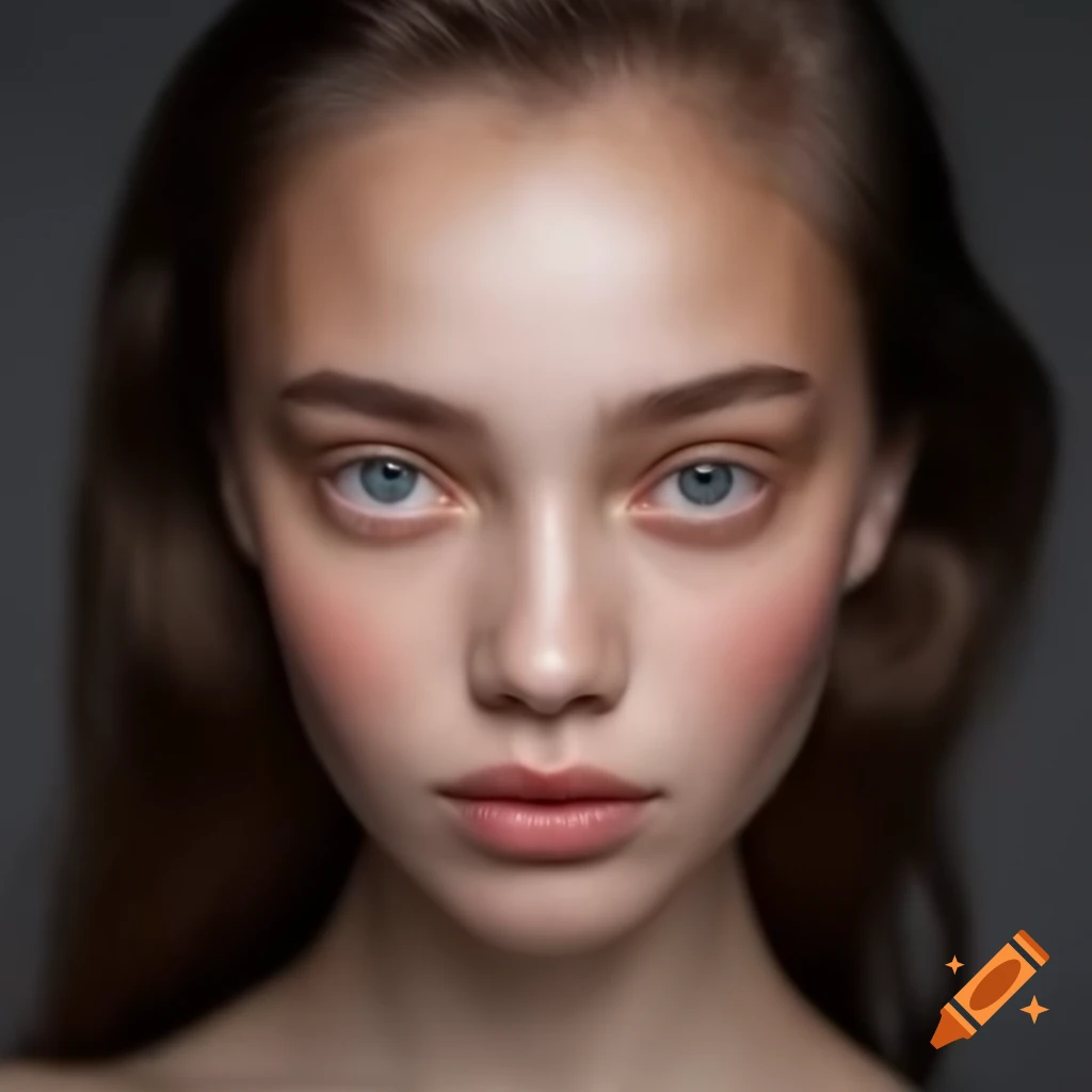 Young woman with Russian features and captivating beauty