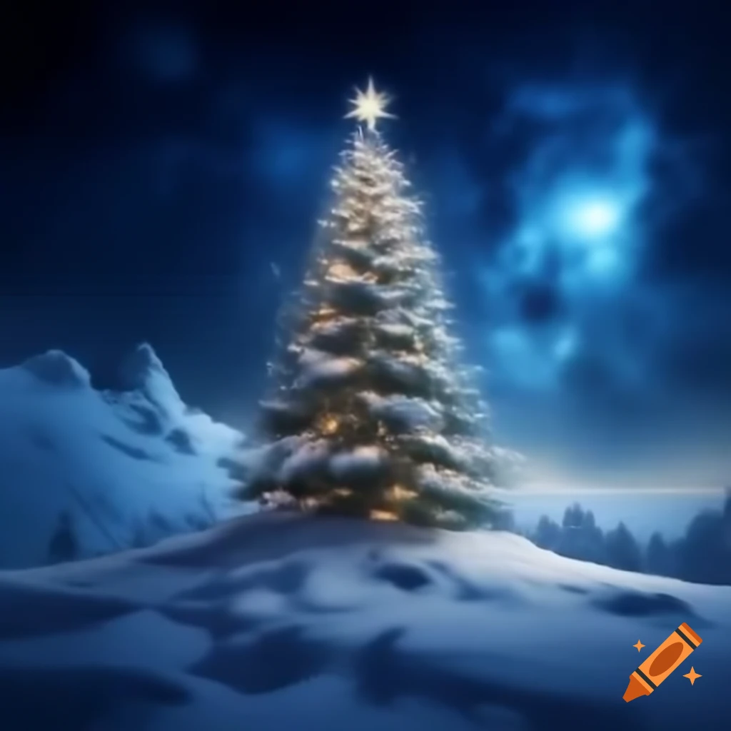Beautiful Christmas tree in snowy landscape on Craiyon Beautiful Christmas tree in snowy landscape on Craiyon