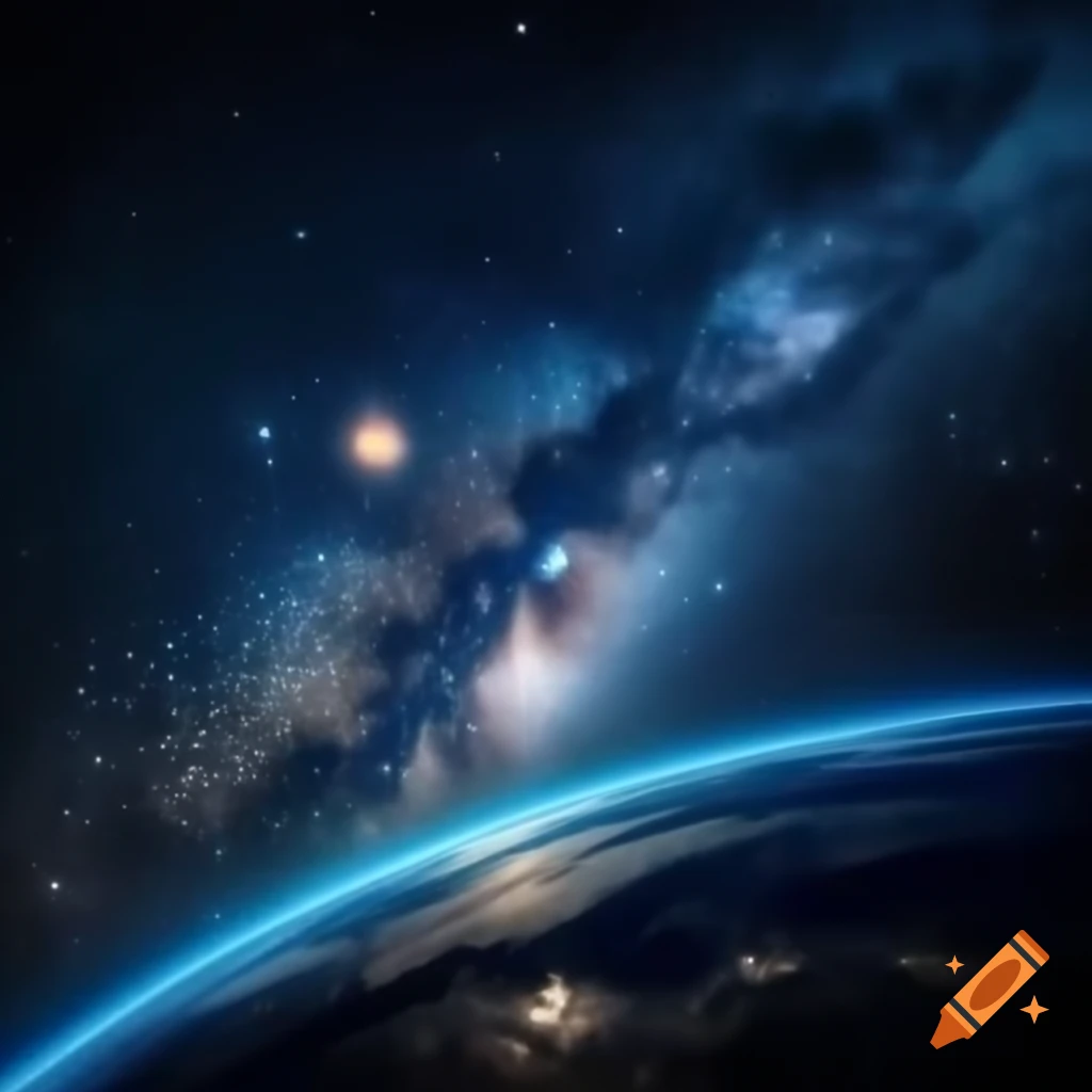 Starry sky with a planet