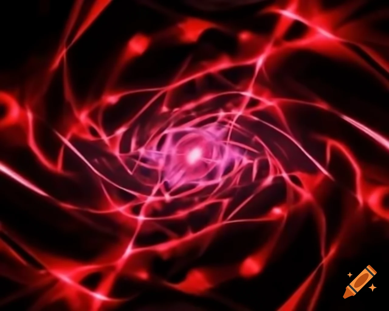 Abstract cyber universe in red and black hues