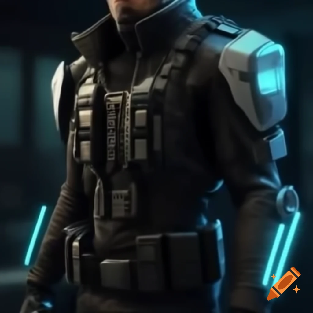 Cyberpunk military uniform design
