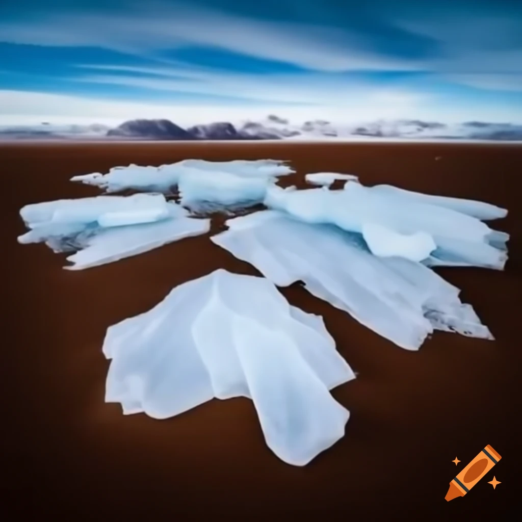Smooth transition between desert and icy continent in one image