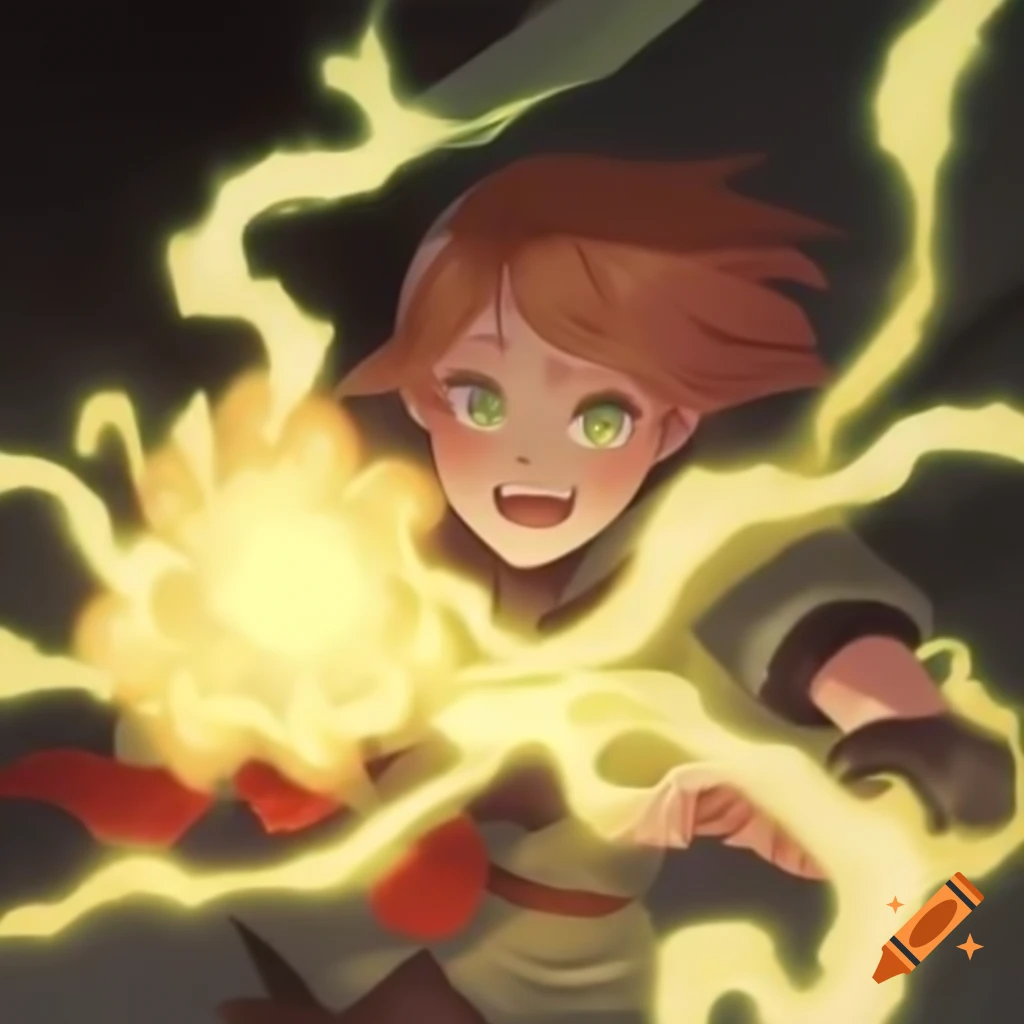 Anime character demonstrating energy manipulation powers
