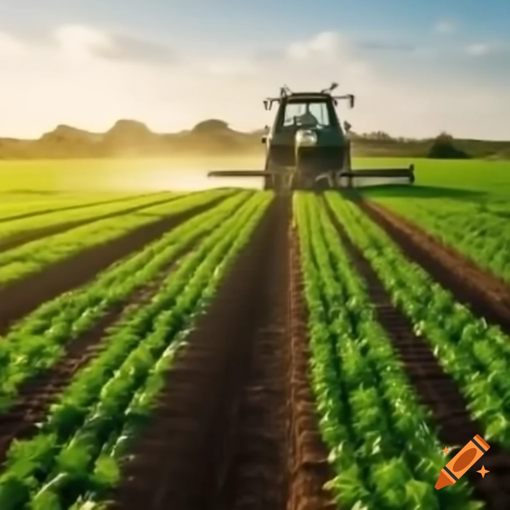 African agricultural landscapes with farmers working in golden fields and irrigation systems under warm natural light