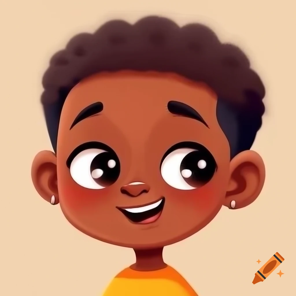 Smiling African American baby boy with adorable Afro hair