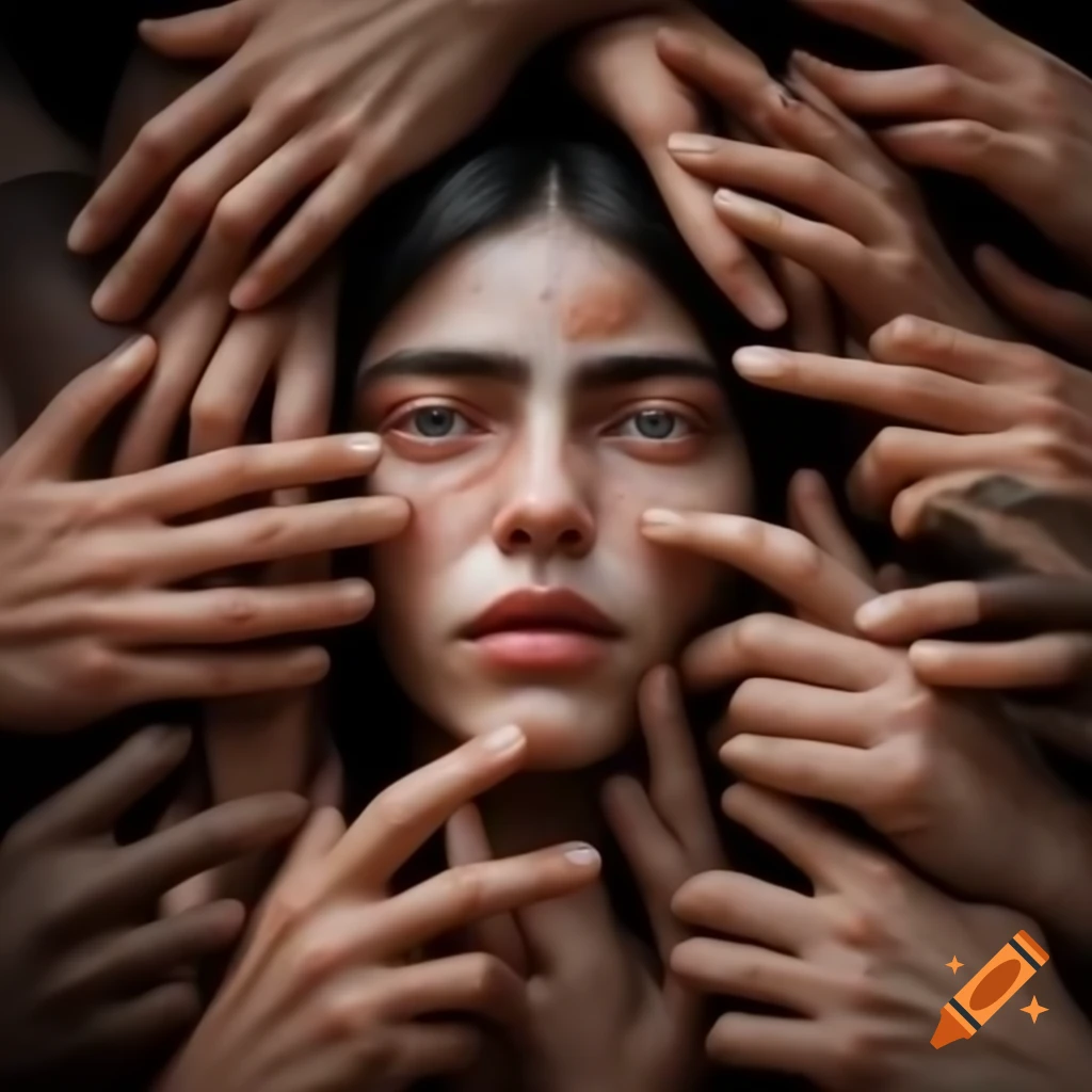 Realistic depiction of hands featuring numerous human fingers