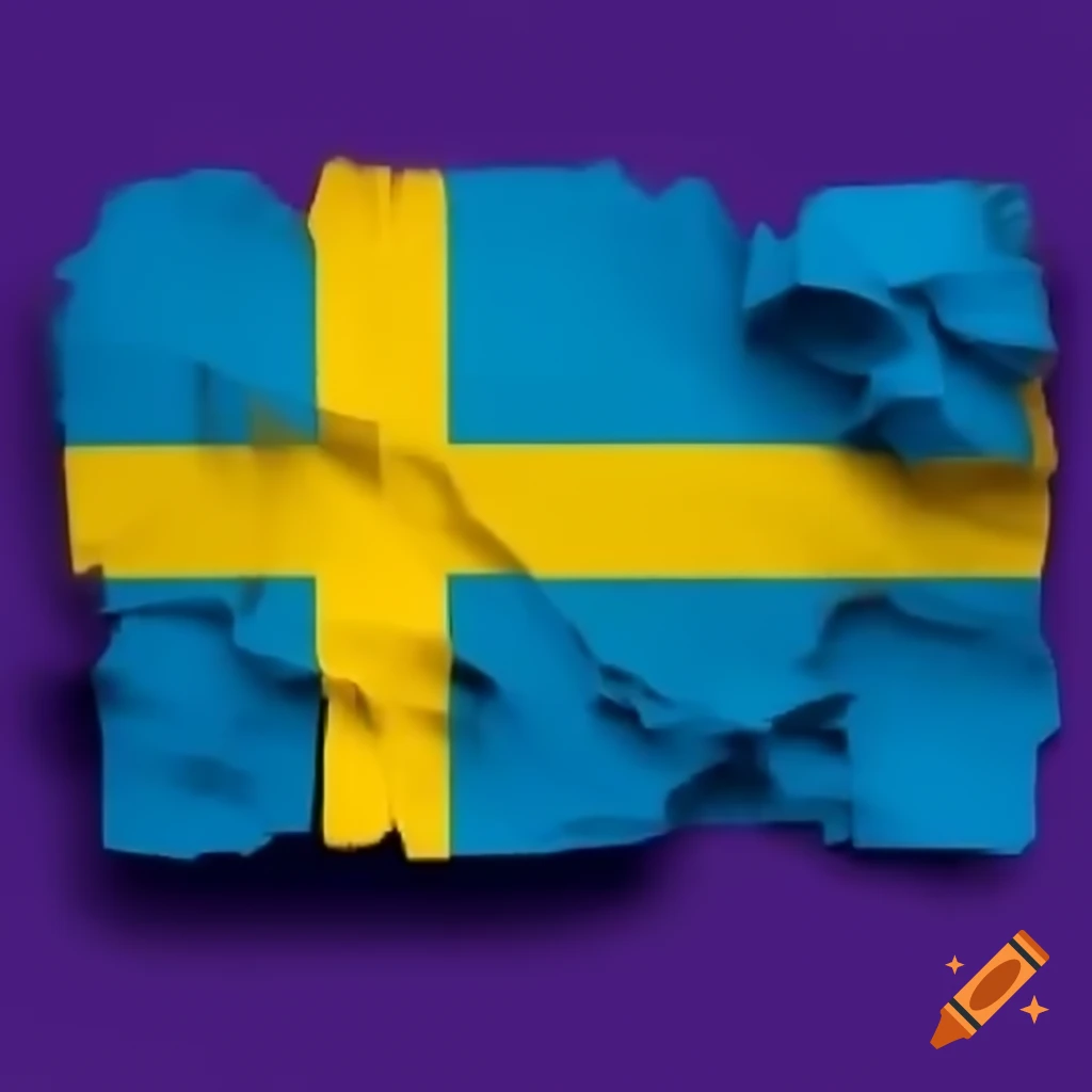 Swedish flag design in blue and purple background with text 2024