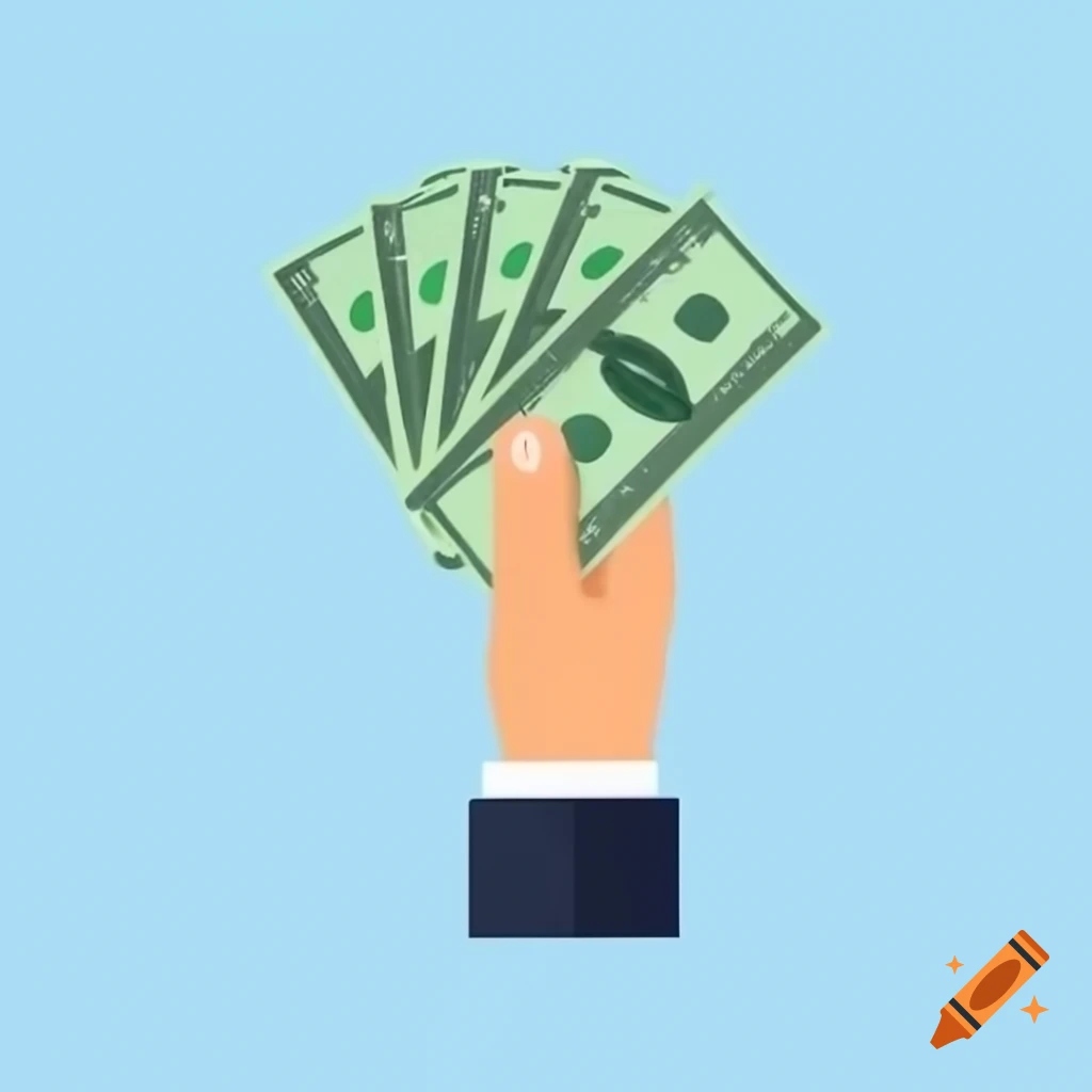 Hand holding banknotes in a close-up view