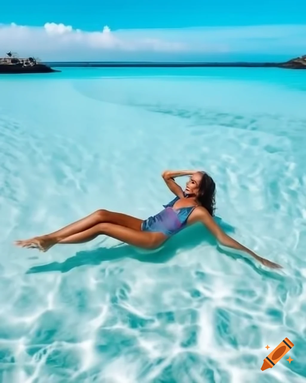 Young Woman In Red Swimsuit Relaxing Outdoors With Raised Arms In Lush young-woman-in-red-swimsuit-relaxing-outdoors-with-raised-arms-in-lush