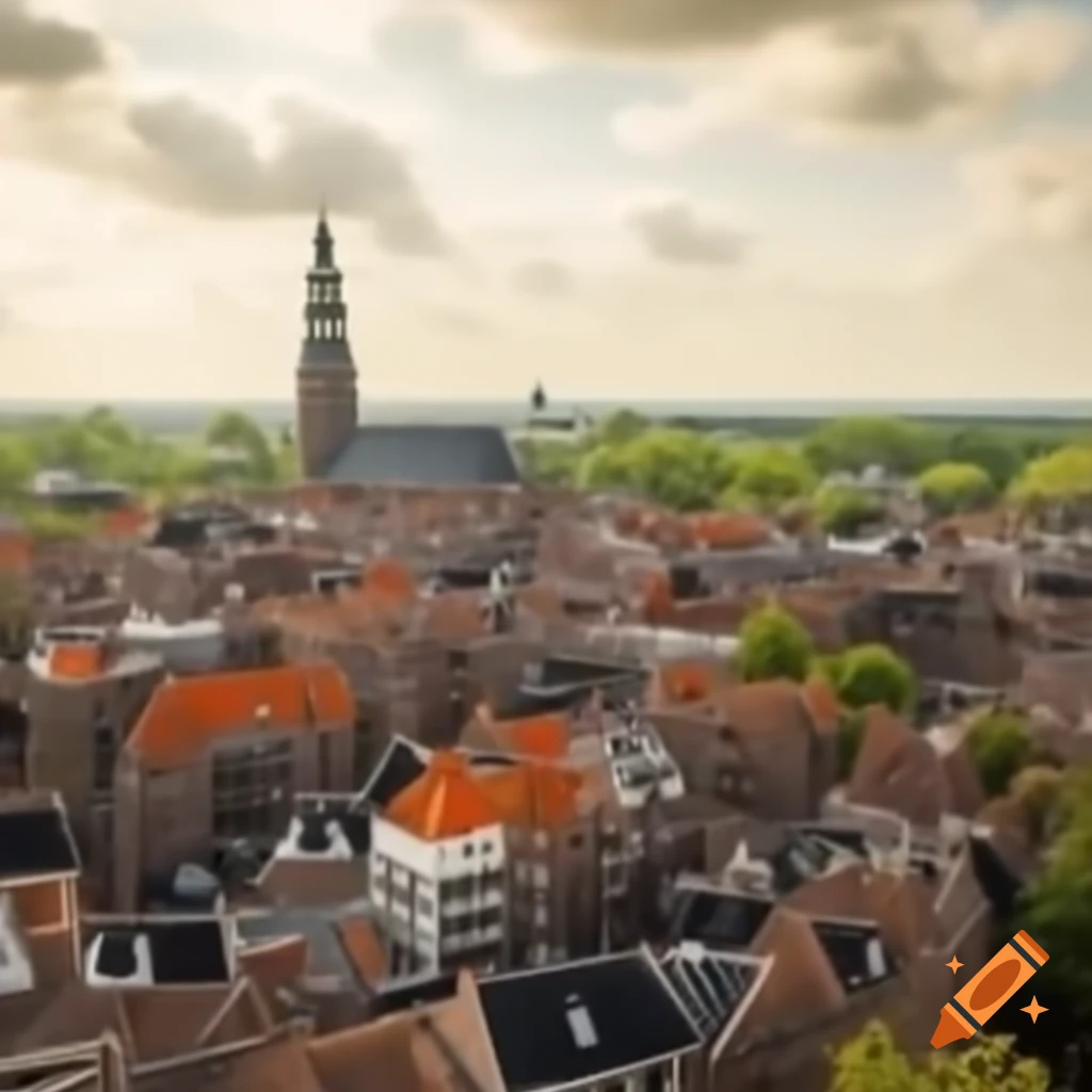 Historic 17th century Dutch cityscape
