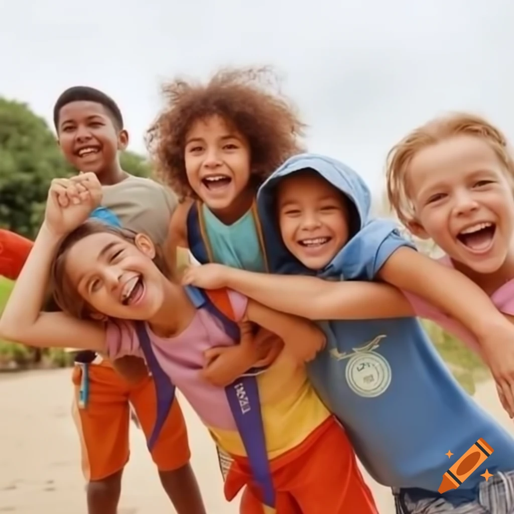 Happy children at a summer camp
