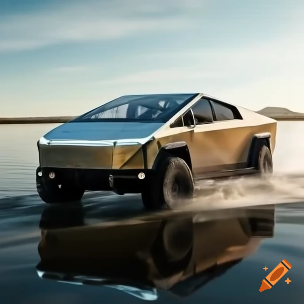 Cybertruck navigating through water