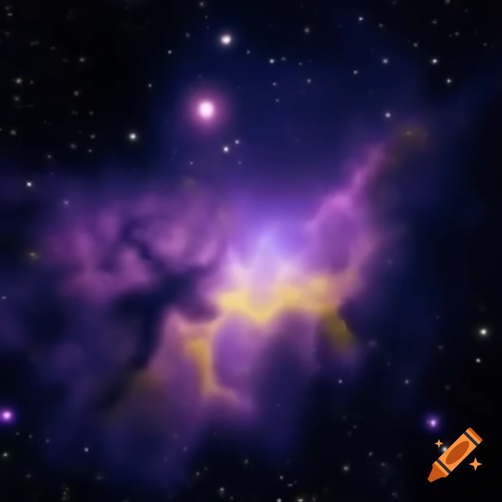 Dreamy purple and pink universe with stars