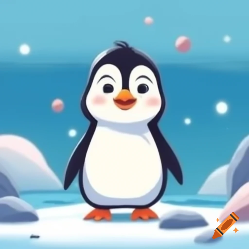 Adorable penguin standing in its natural habitat