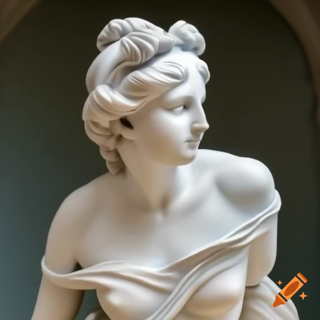 Marble statue depicting a beautiful woman
