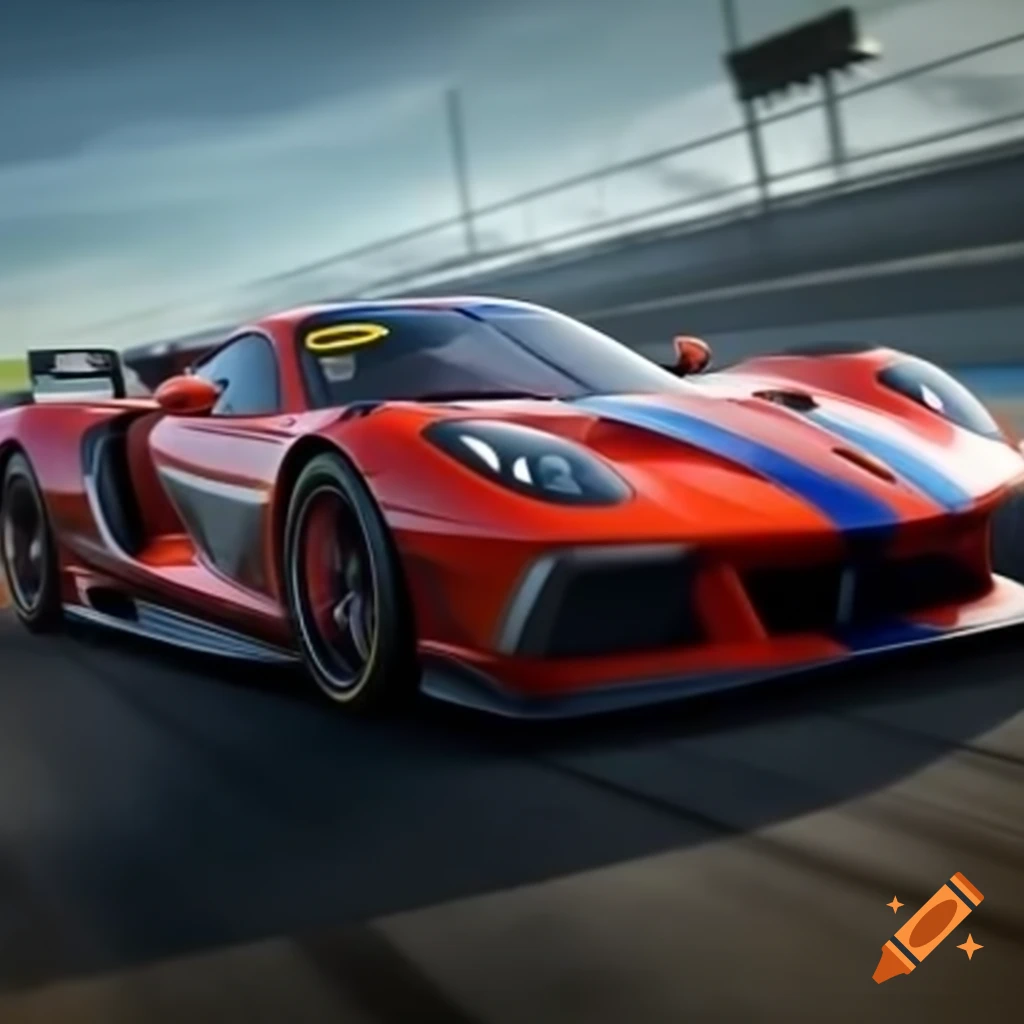 Sleek racing car in motion
