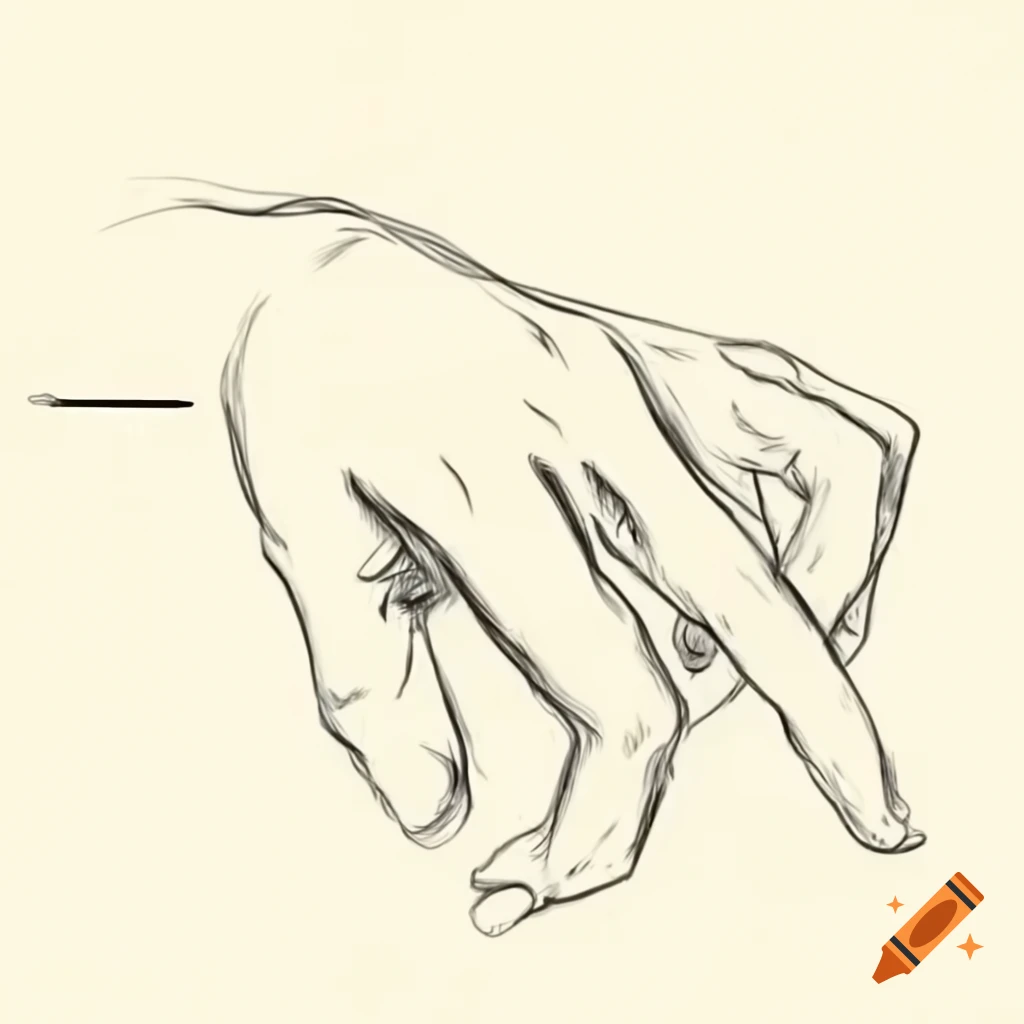 Poorly drawn sketch of a hand
