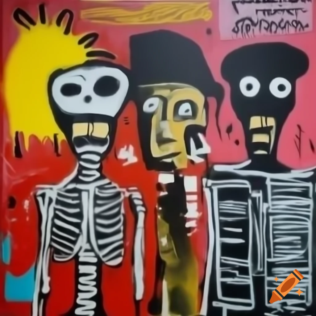 Neo-Expressionism painting inspired by Basquiat exploring nihilism in art