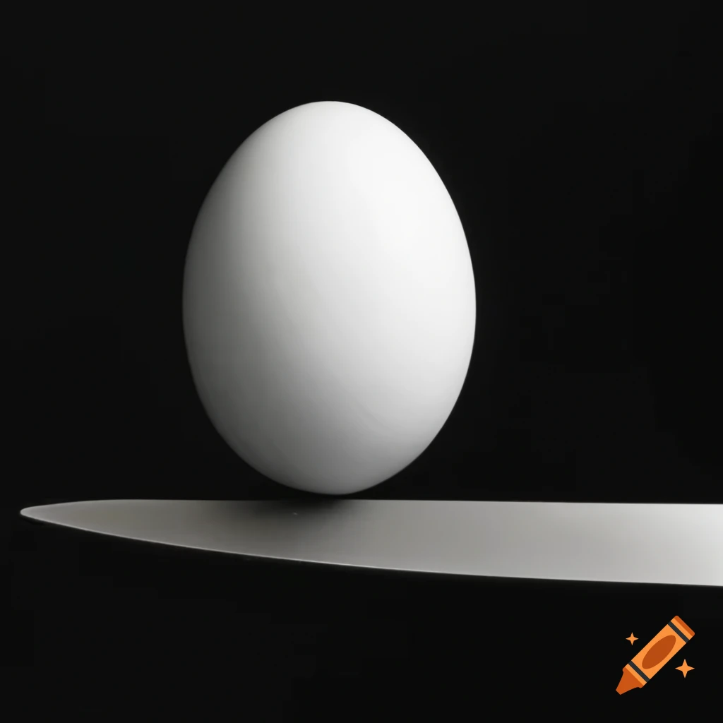 Egg balanced on knife edge