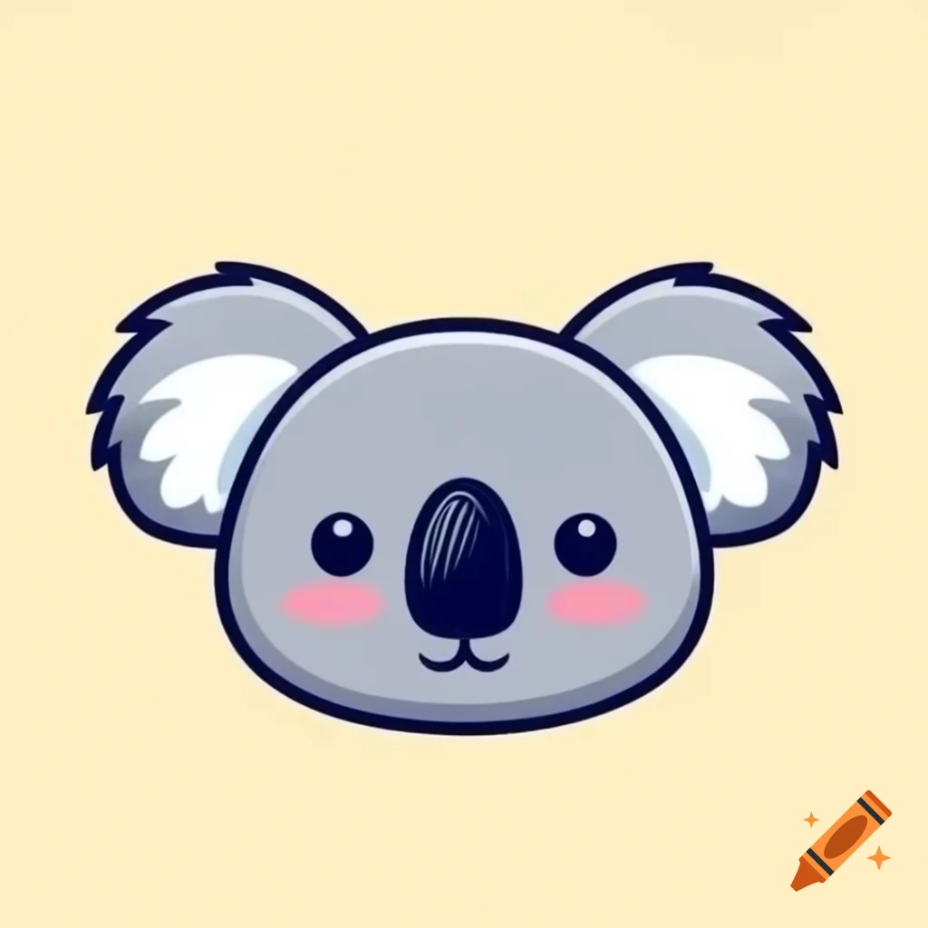 Cute cartoon koala head illustration