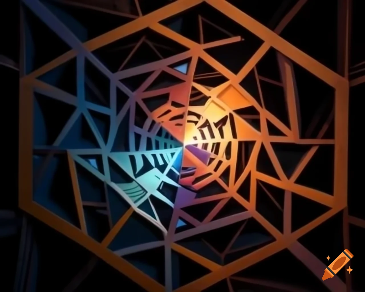 Abstract fine art featuring bold geometric shapes and patterns in contemporary style