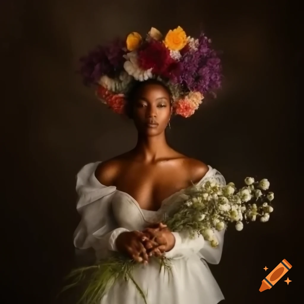 Queen adorned with flowers