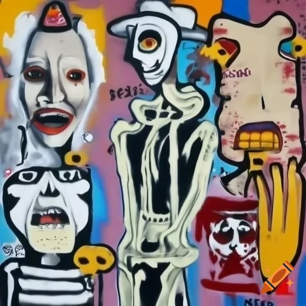Neo-Expressionism painting inspired by Basquiat exploring nihilism in art