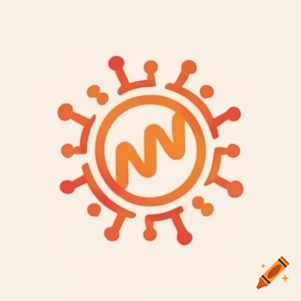 Orange DNA logo merged with virus design featuring spikes