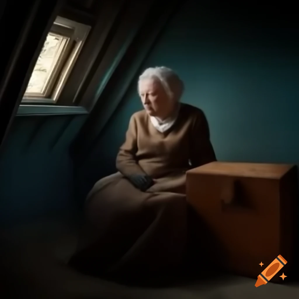 Mysterious old music box in attic playing haunting melody
