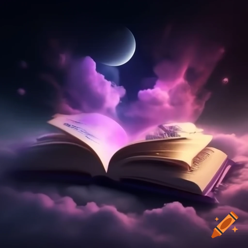 Vibrant purple and yellow dream book cover with clouds, stars, and moon