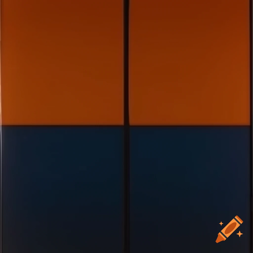 Futuristic album cover with horizontally stacked orange and blue sectors