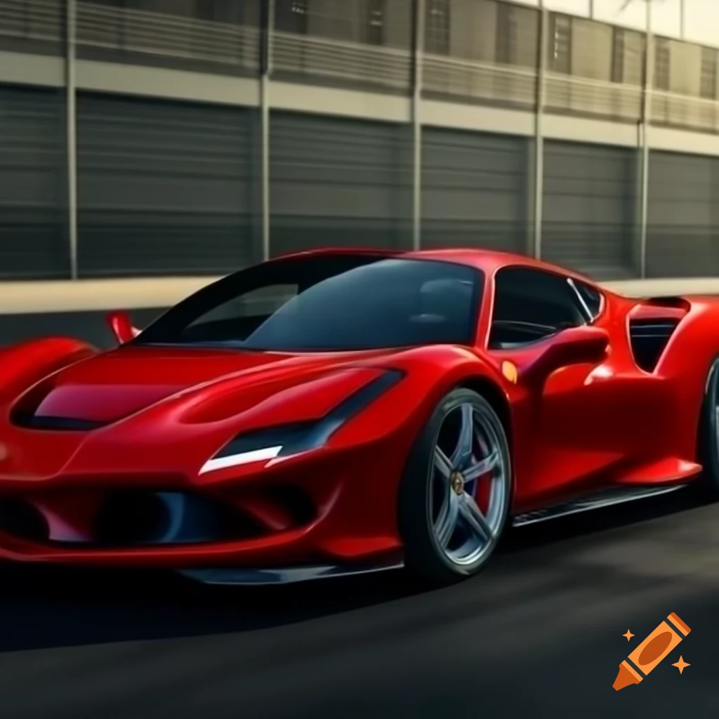 Sleek sports car resembling a Ferrari