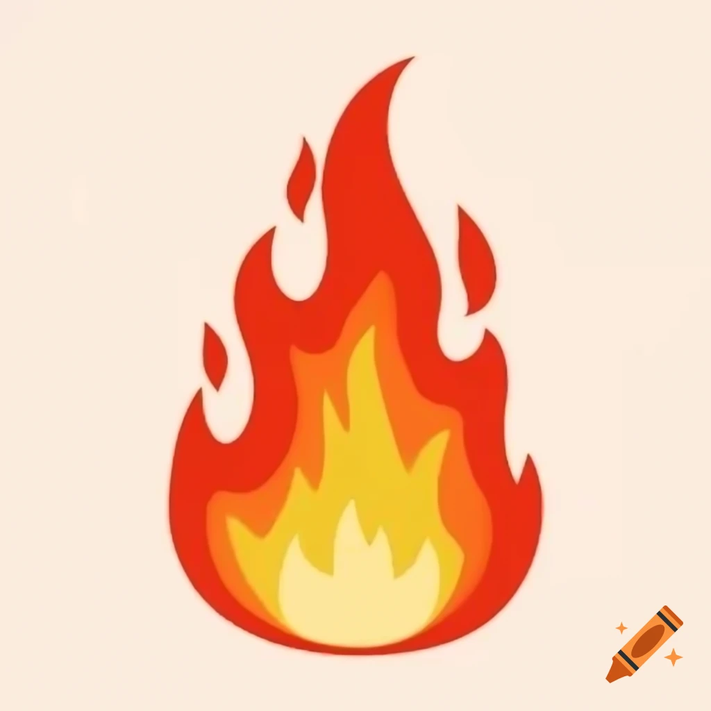 Colorful cartoon fire illustration
