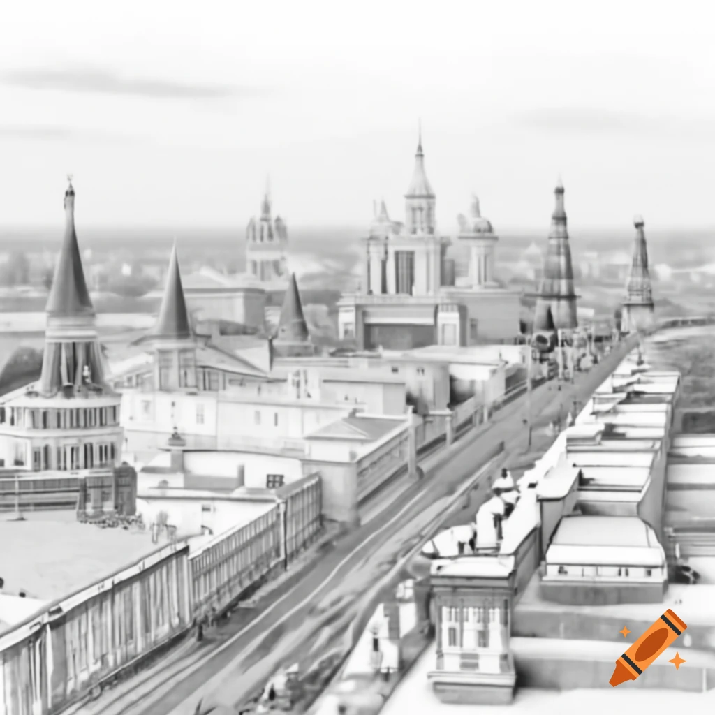 Sketches of Moscow city architecture