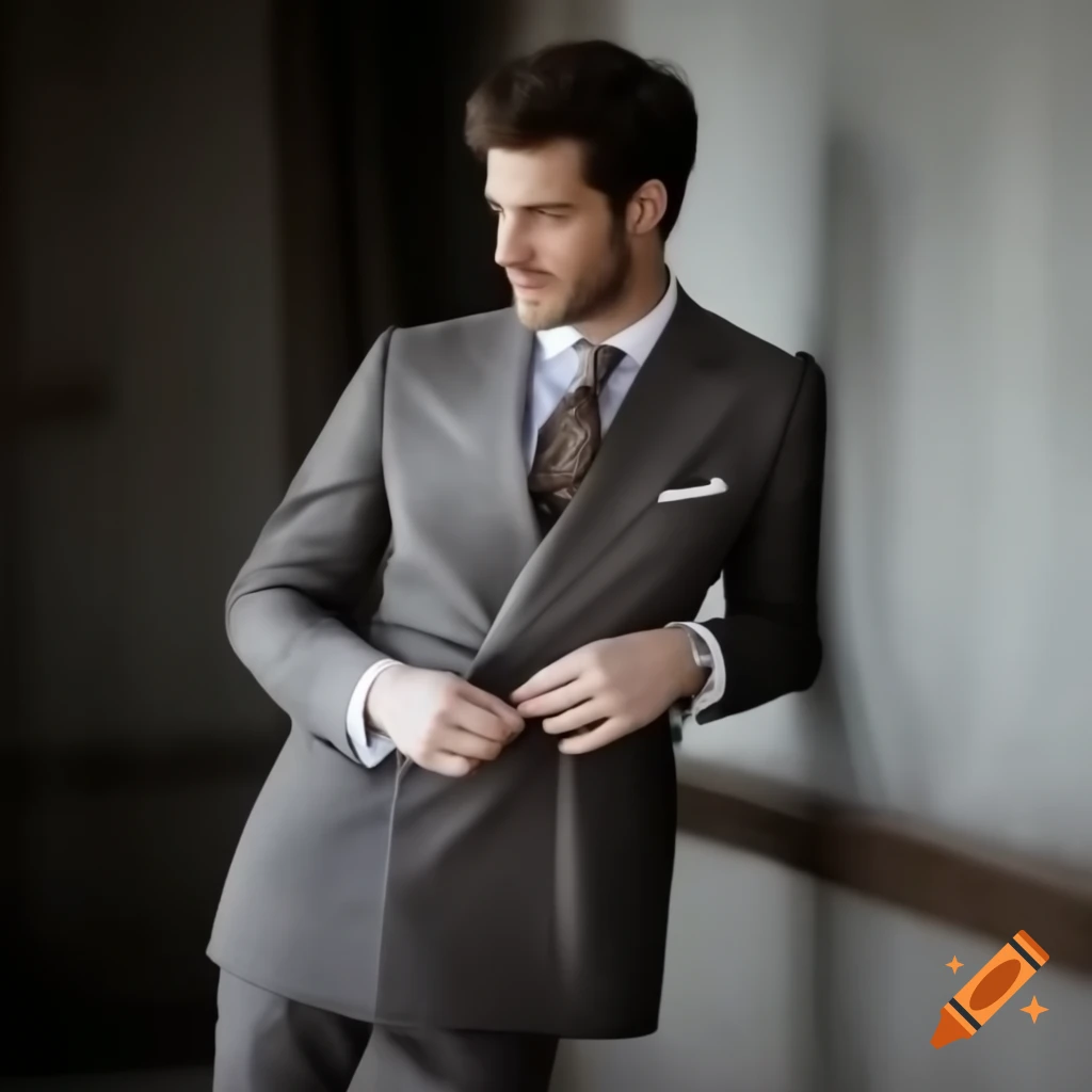 Handsome male model in fitting dress shirt with relaxed smile
