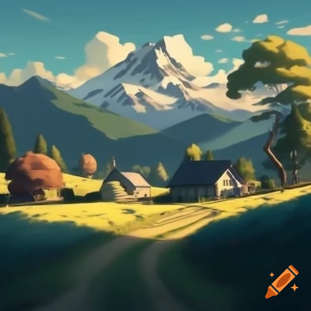 Rural home with mountain view