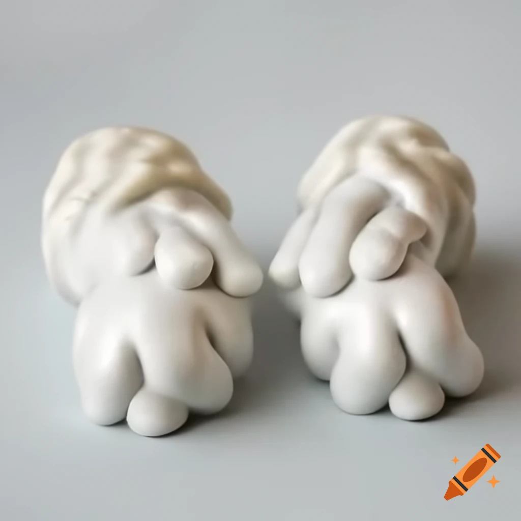 Two porcelain mannequin hands displayed together